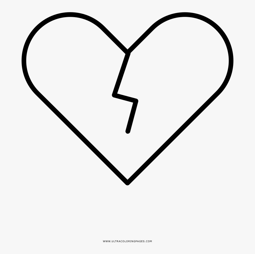 Heart Break Coloring Page - Heart, HD Png Download, Free Download