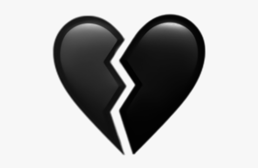 #heart #broken #brokenheart #black #blackheart - Broken Black Heart Png, Transparent Png, Free Download