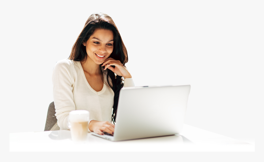 Transparent White Girl Png - Millennials Using Laptop, Png Download, Free Download