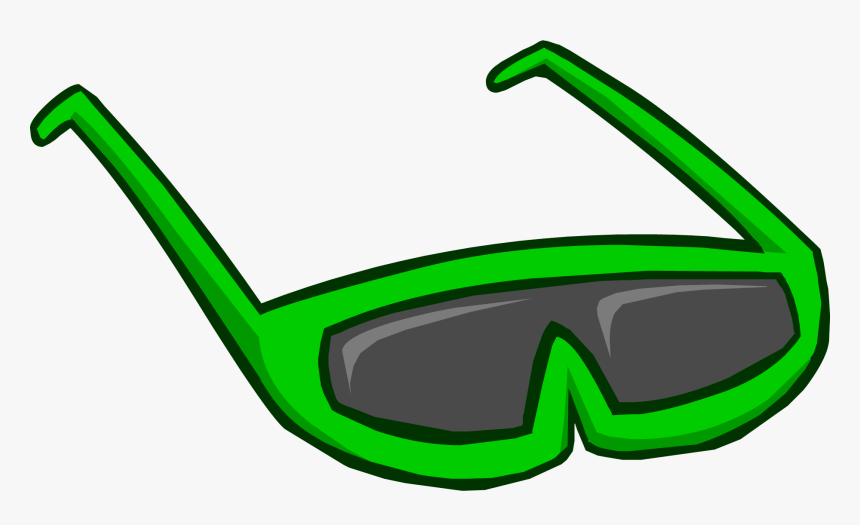 Green Sunglasses Club Penguin - Green Glasses Club Penguin, HD Png Download, Free Download