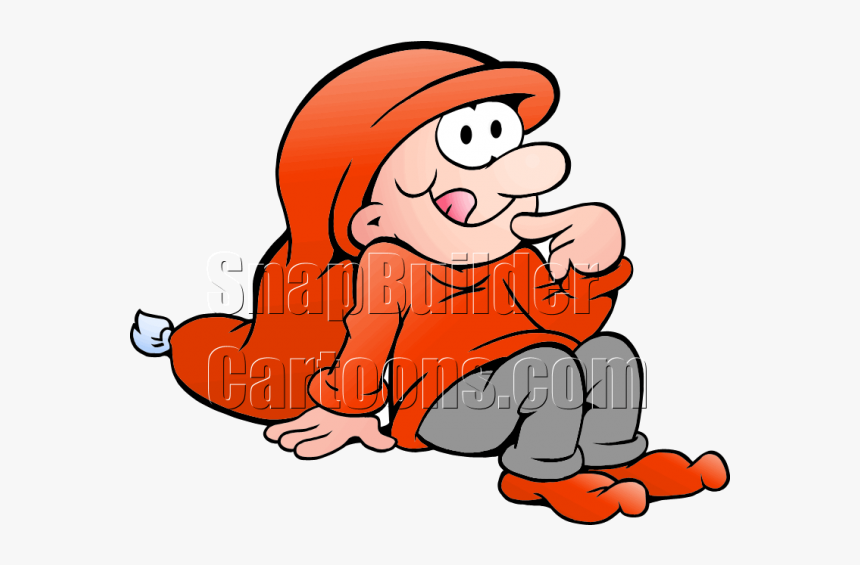 Christmas Elf Sitting And Thinking - Cartoon Sitting Down Thinking, HD Png Download, Free Download