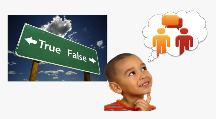 Thinking Kid - True Vs False Balance, HD Png Download, Free Download