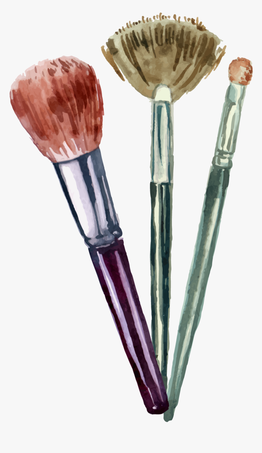 Transparent Makeup Brush Clipart - Transparent Background Makeup Brush Png, Png Download, Free Download