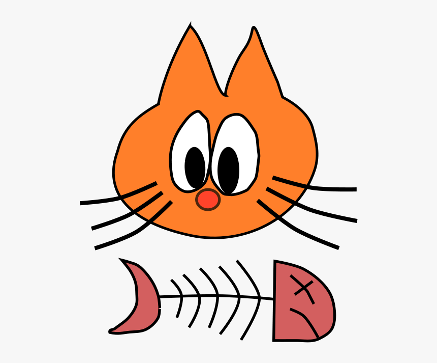 Cat &amp - Cat With A Fish Bone, HD Png Download, Free Download