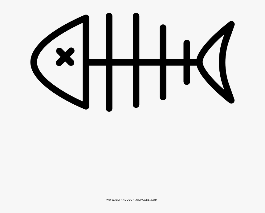Fish Bone Coloring Page - Line Art, HD Png Download, Free Download