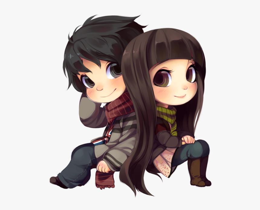 Transparent Manga Clipart - Anime Couple Chibi Png, Png Download, Free Download
