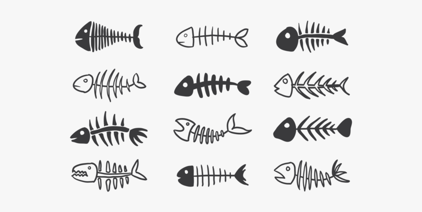 Fish Bone Vector Icon, HD Png Download, Free Download