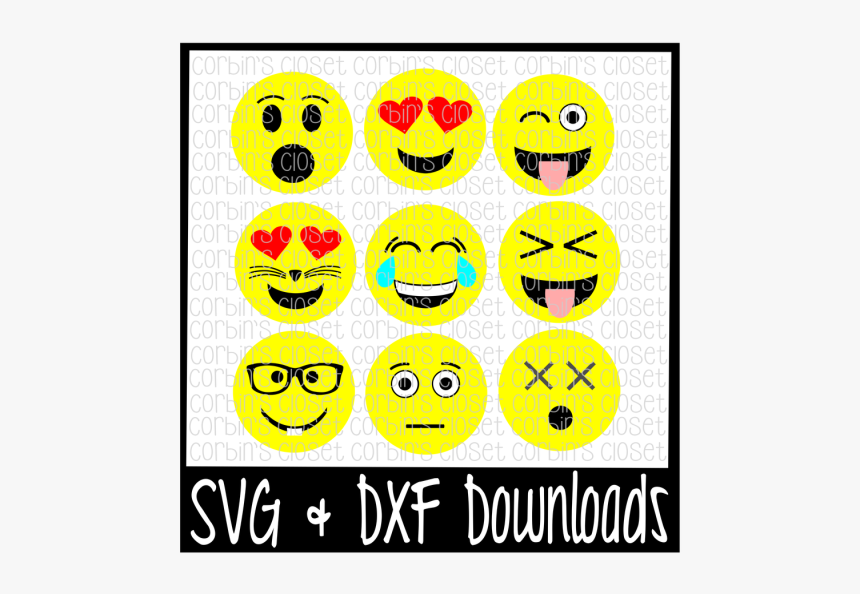 Free Emoji Faces * Mix And Match Cutting File Crafter - Smiley, HD Png Download, Free Download