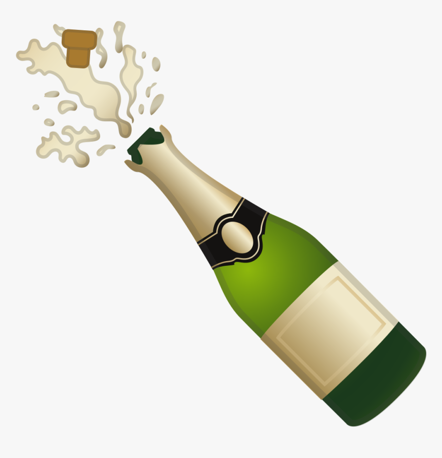 Champagne Bottle Popping Png - Transparent Background Champagne Emoji, Png Download, Free Download