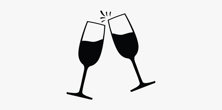 Clip Art Champagne Glass Icon - Wine Glasses Clipart Black And White, HD Png Download, Free Download