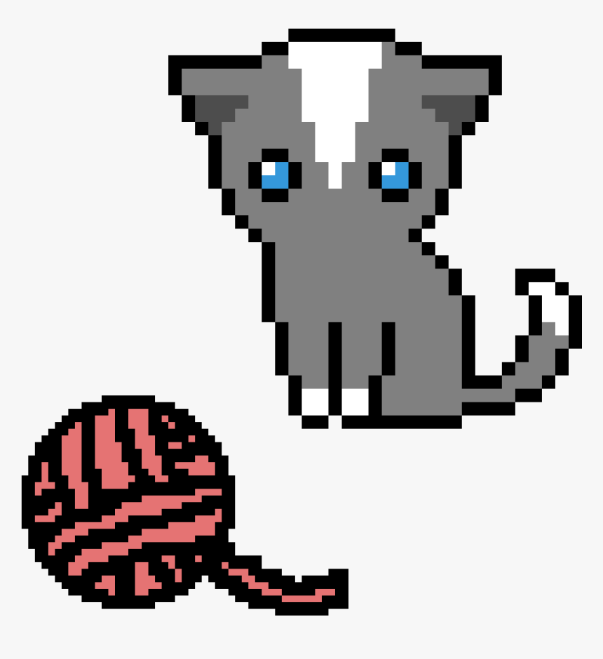Cat With Yarn - Cute Pixel Art Cat, HD Png Download, Free Download