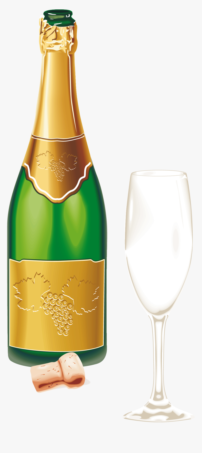 Champagne Png - Green Wine Bottle Png, Transparent Png, Free Download