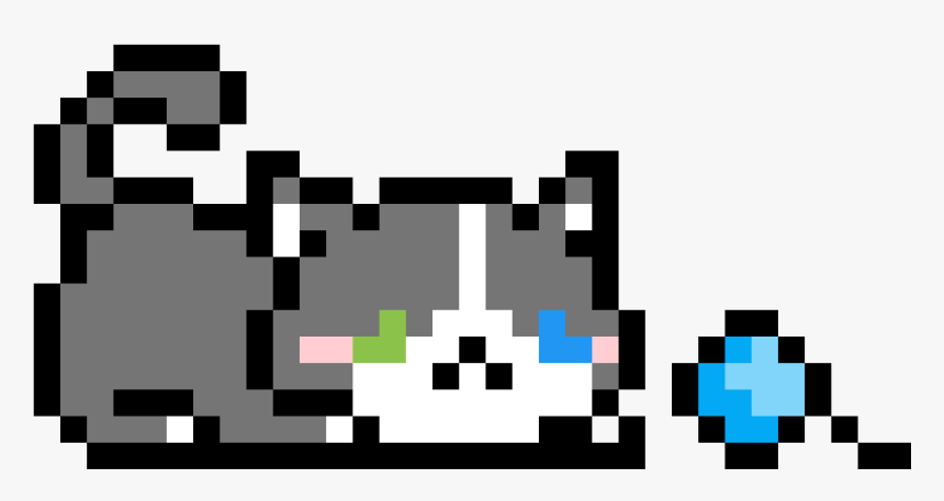 Mittens Loves His Yarn Ball - Ribbon Pixel Art, HD Png Download, Free Download