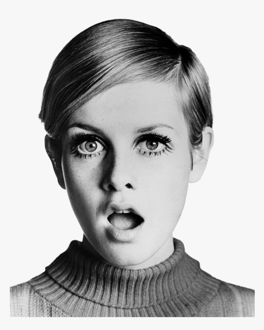 Twiggy Surprised - Twiggy Black And White, HD Png Download, Free Download