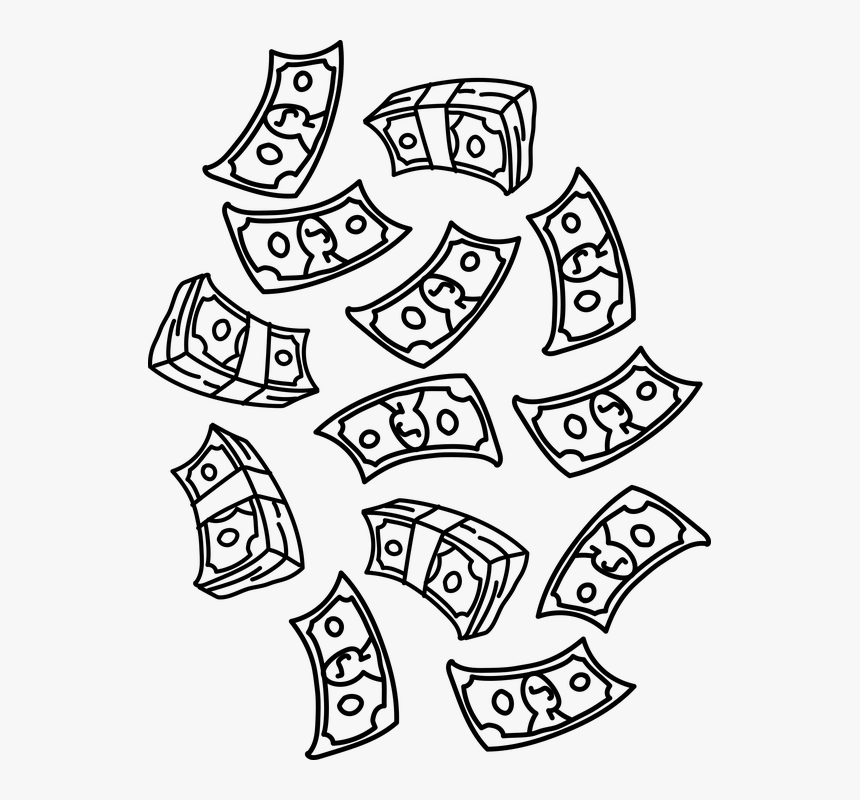 Money, Dollars, Raining, Falling Down, Ticket, Cash - Clipart Falling Money Png, Transparent Png, Free Download