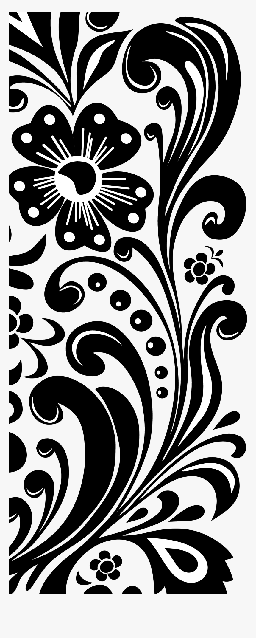 Transparent Lace Clip Art - Clipart Flower Border Black And White, HD Png Download, Free Download