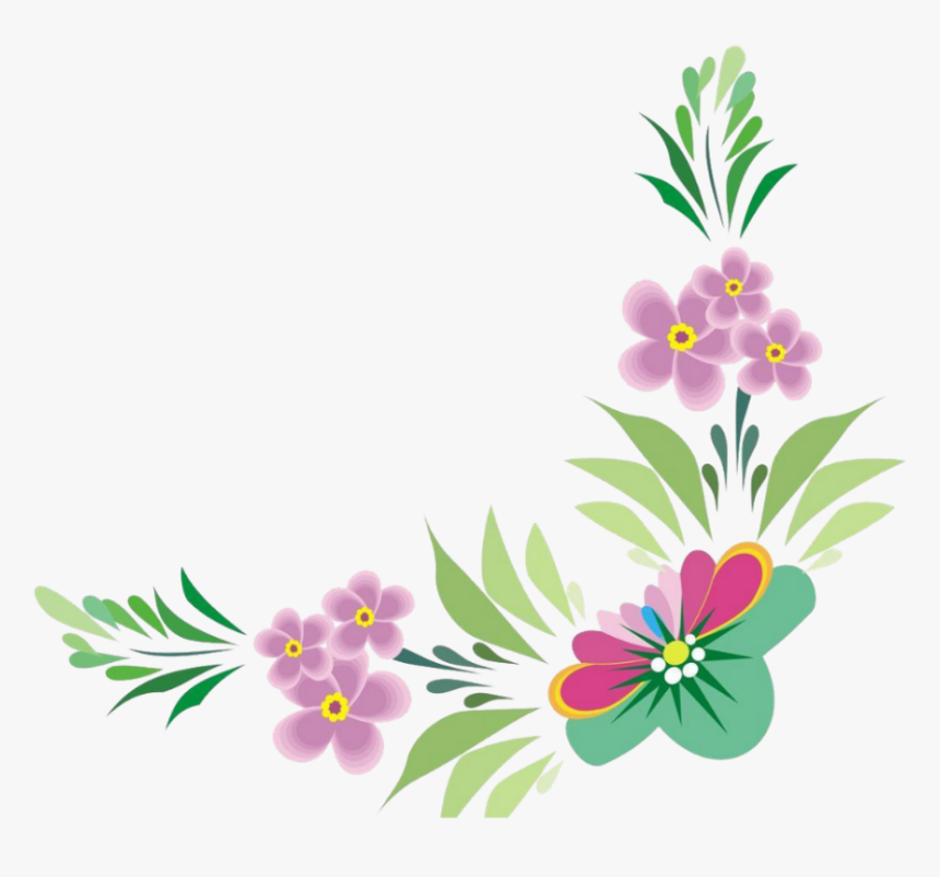 Bloom Pink Frame Flower Border Flowers White Bouquet - Flower, HD Png Download, Free Download