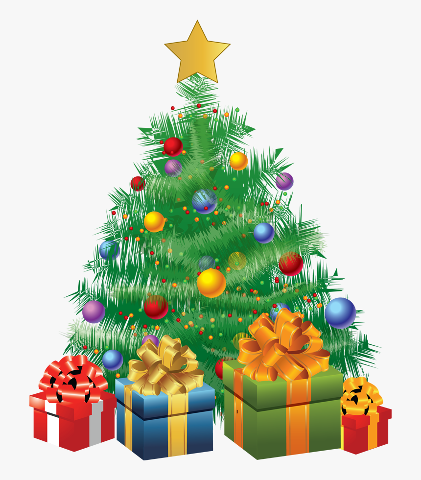 Christmas Tree Clipart Artificial - Animated Christmas Tree With Gifts, HD Png Download, Free Download