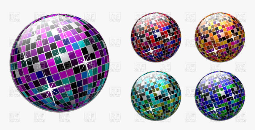 Disco Ball Set Stock Vector Image Transparent Png - Discokugel Clipart, Png Download, Free Download