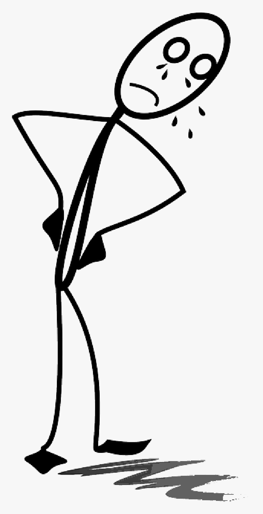 Confused Stick Figure Png - Stick Figure Sad Png, Transparent Png, Free Download