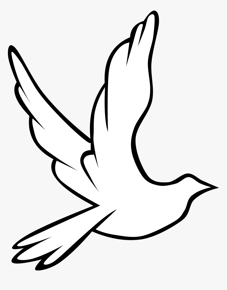 Dove Clipart Transparent No Background - Bird Flying Away Drawing, HD Png Download, Free Download