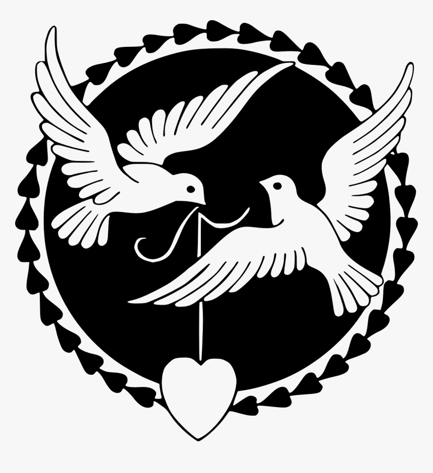 Love Birds Clipart Black And White, HD Png Download, Free Download