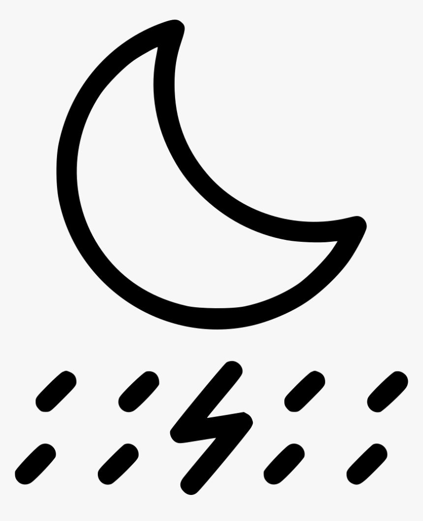 Lightning Night Thunder Moon Rainfall Rain - Rain, HD Png Download, Free Download