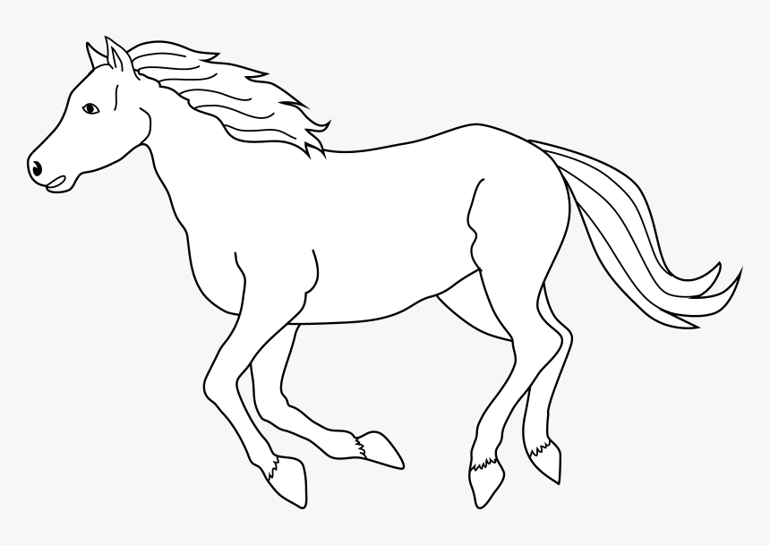 28 Collection Of Running Horse Clipart Black And White - White Horse Clip Art, HD Png Download, Free Download