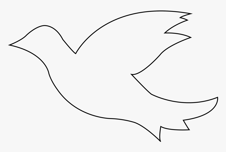 Collection Of Drawing - Dove Outline Clipart, HD Png Download - kindpng.