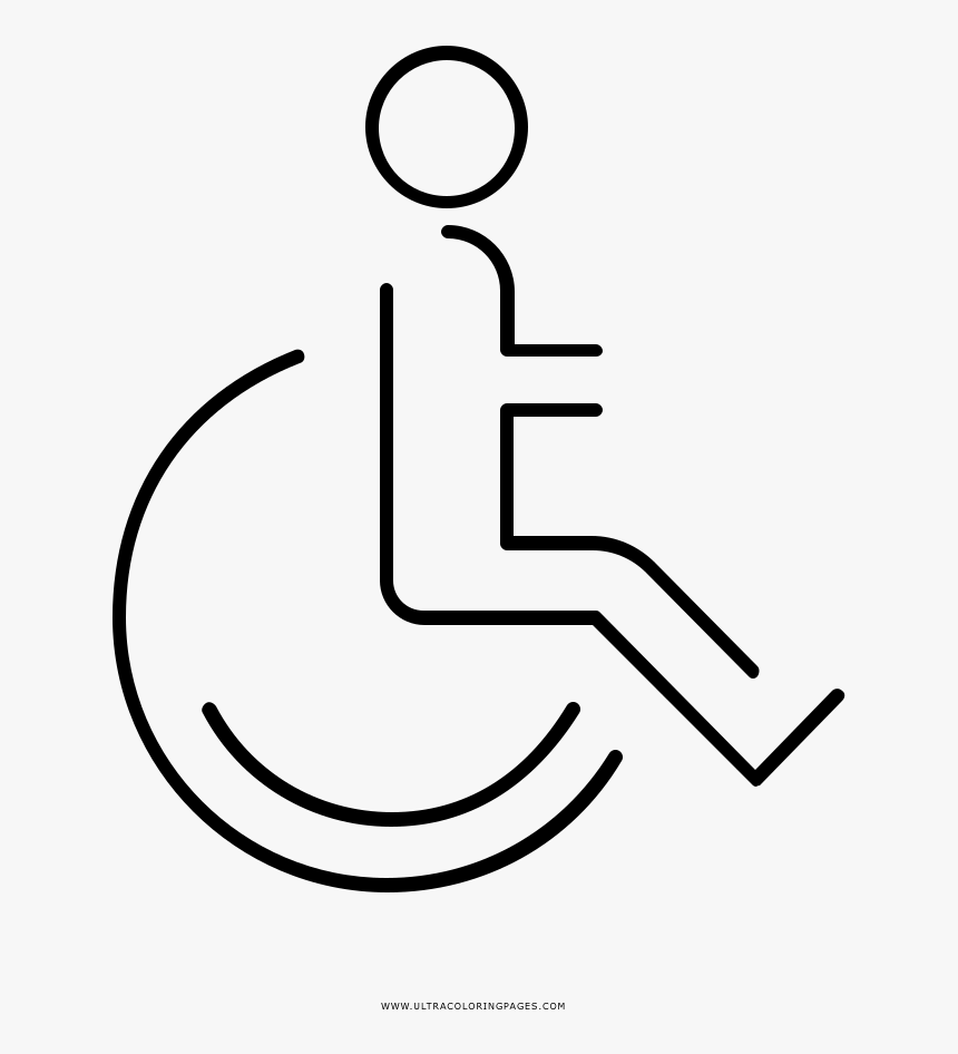 Handicapped Coloring Page - Line Art, HD Png Download, Free Download