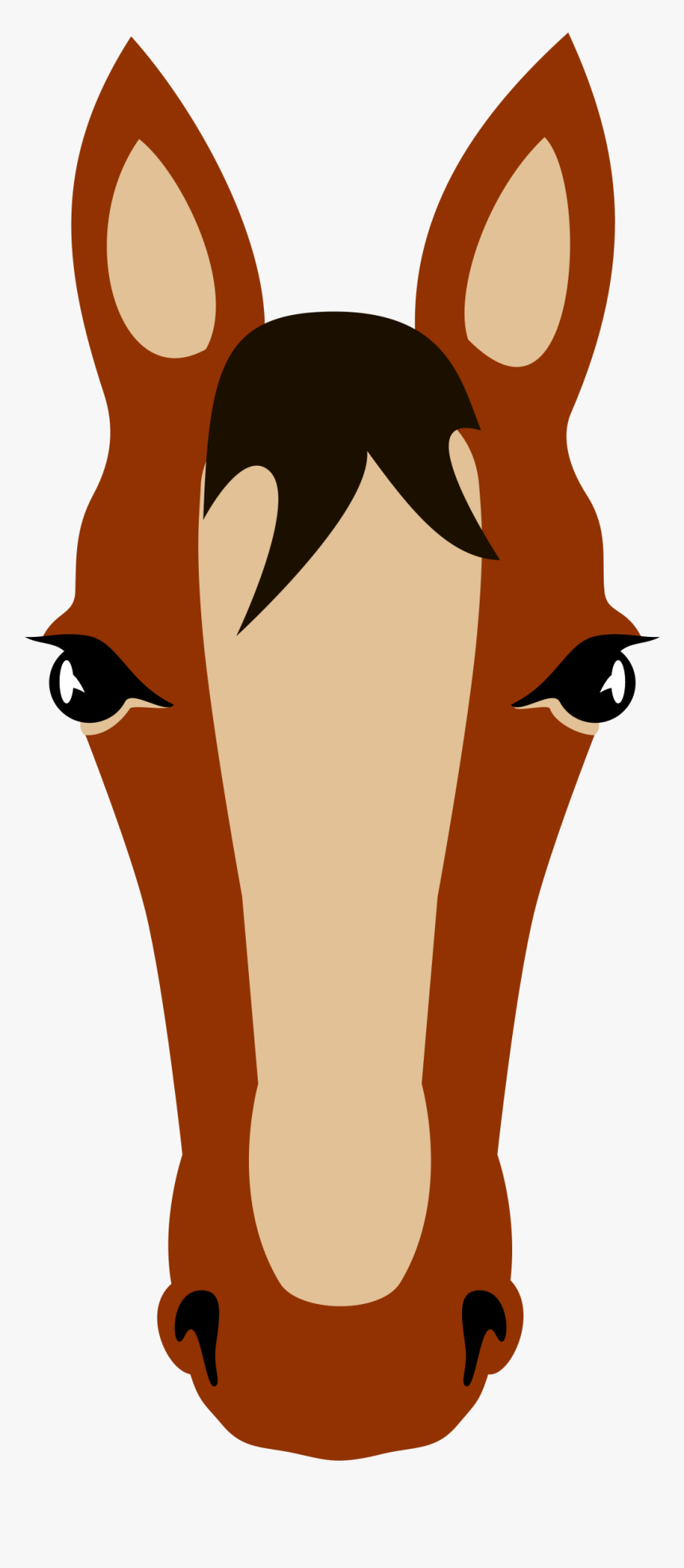 Head,deer,carnivoran - Cartoon Horse Face Mask, HD Png Download, Free Download