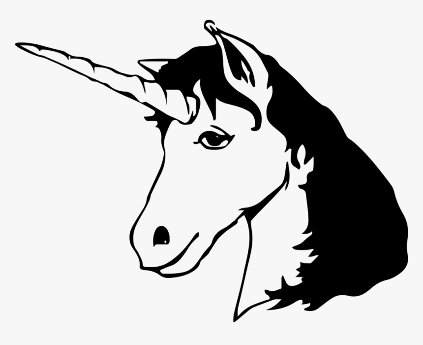 Donkey,pony,livestock - Unicorn Head Black And White Clipart, HD Png Download, Free Download