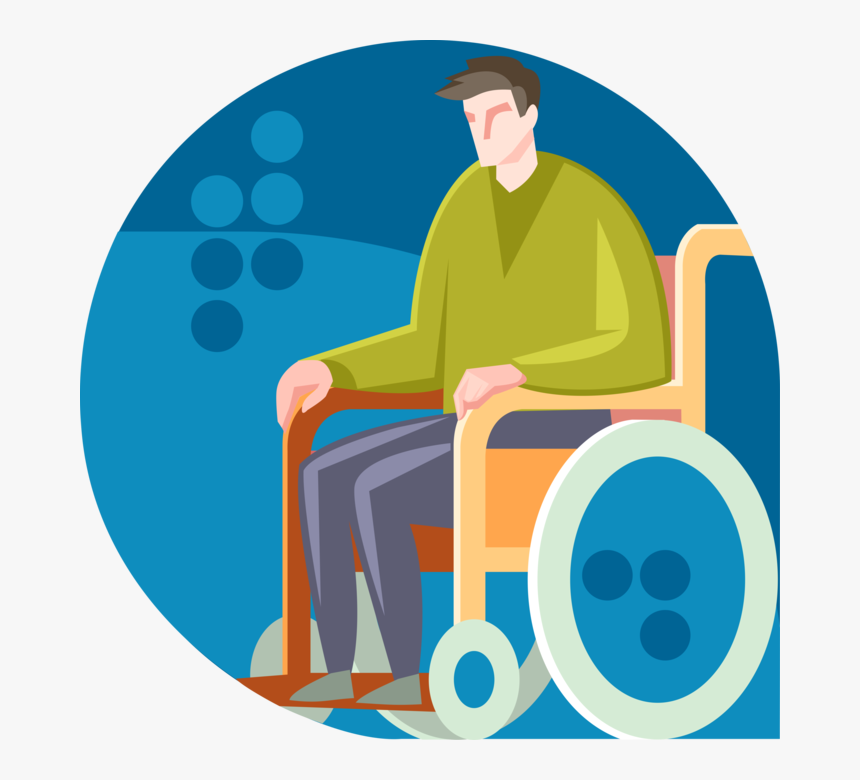 Vector Illustration Of Physically Disabled Man In Handicapped - Personal Care Presentation Slides, HD Png Download, Free Download