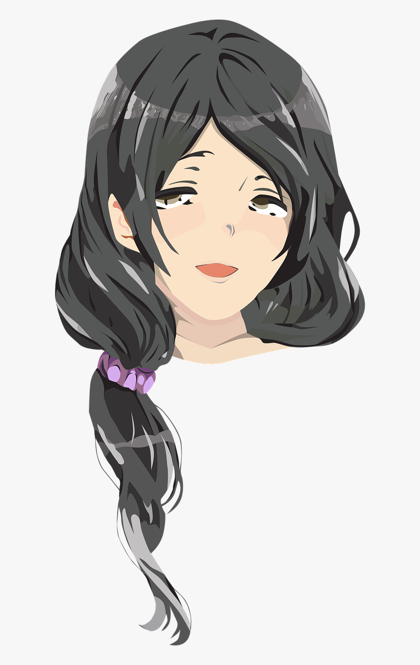 Woman Head Girls Head Black Hair Woman Free Picture - Anime Girl Head Png, Transparent Png, Free Download