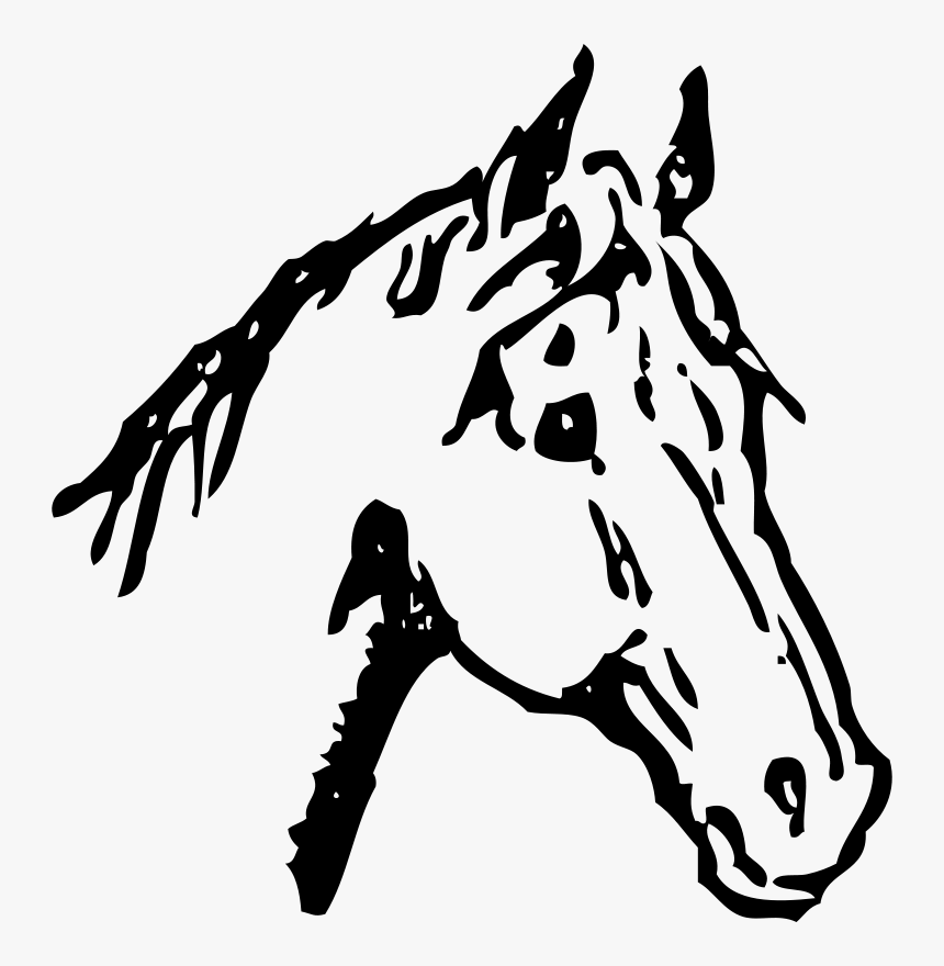 Horse Head - Black And White Horse Head Design, HD Png Download, Free Download