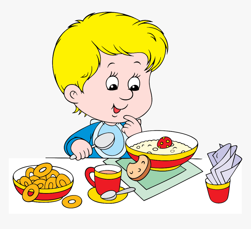 Healthy Breakfast Menu - Boy Eating Breakfast Clipart, HD Png Download, Free Download