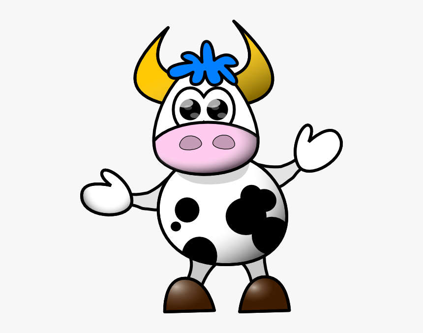 Baby Cow Svg Clip Arts - Cartoon Cow, HD Png Download, Free Download