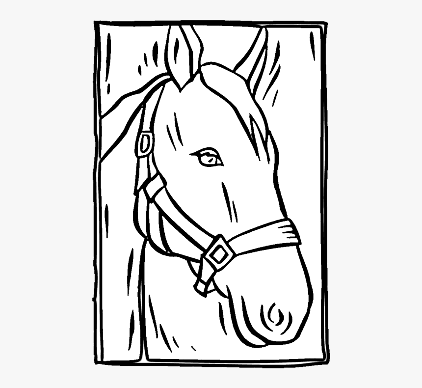 Horse Head Coloring Pages - Mane, HD Png Download, Free Download