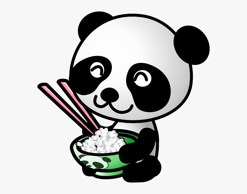 Panda Eating Rice Svg Clip Arts - Cartoon Panda Eating Rice, HD Png Download, Free Download