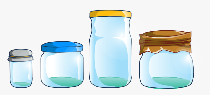 Plastic Bottles Clipart Plastic Jar - Water In Glass Container Clipart, HD Png Download, Free Download