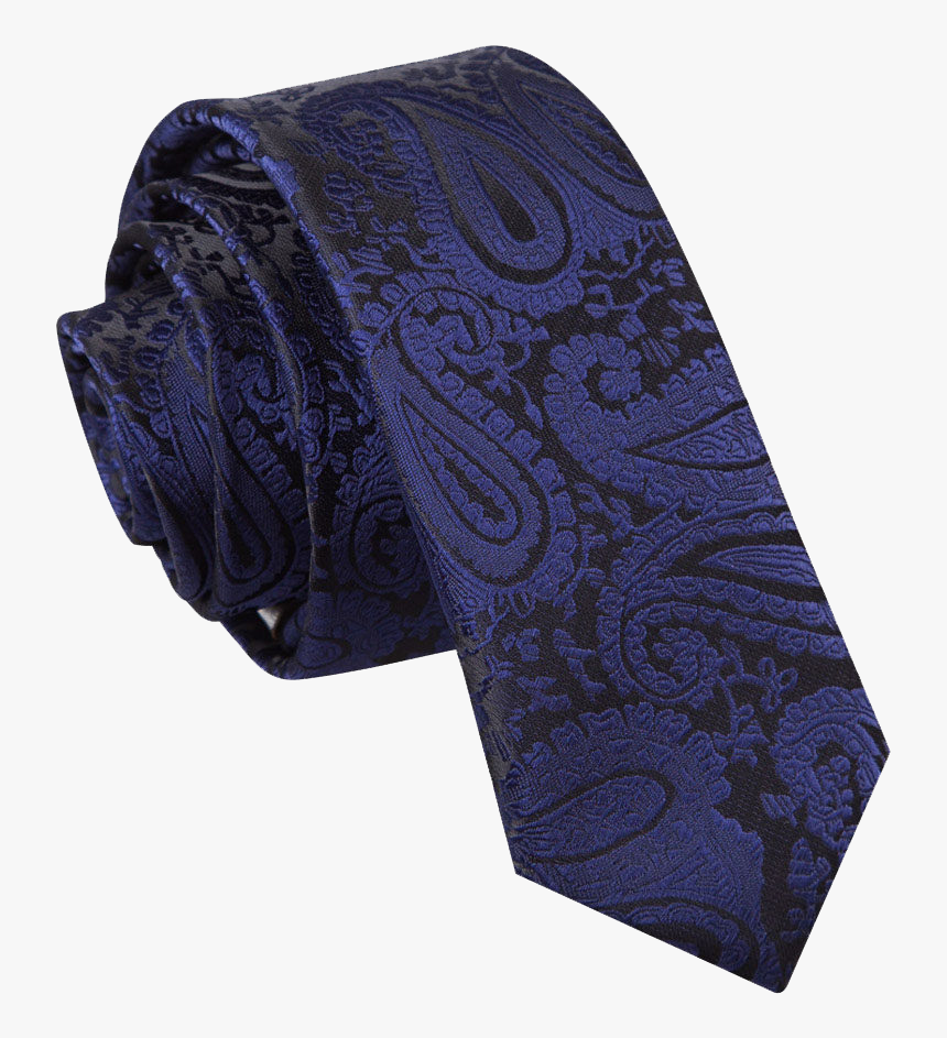 Tie Png Background - Dark Blue Tie With Design, Transparent Png, Free Download