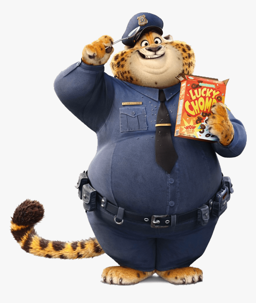 Zootopia Benjamin Clawhauser Eating Cereals - Zootopia Clawhauser, HD Png Download, Free Download