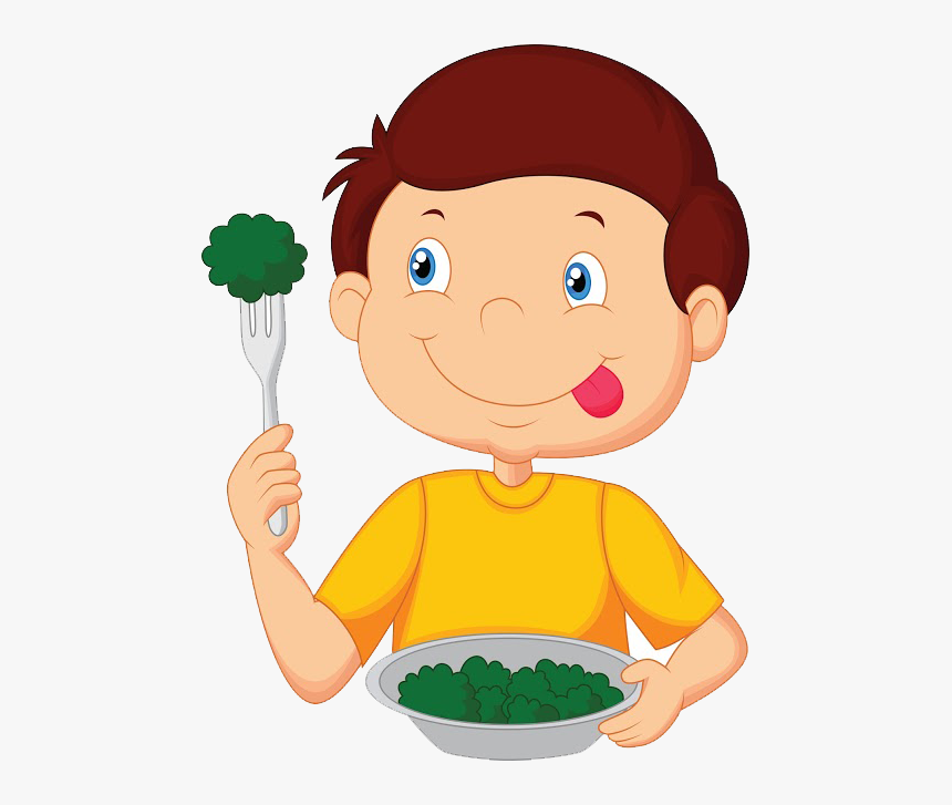 Eat Clipart Child Food - Kids Eating Cartoon, HD Png Download - kindpng