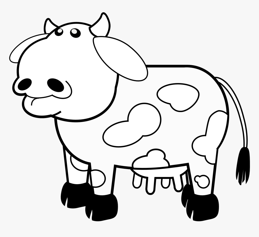 Colour Cows 1 Black White - Clip Art Black And White, HD Png Download, Free Download
