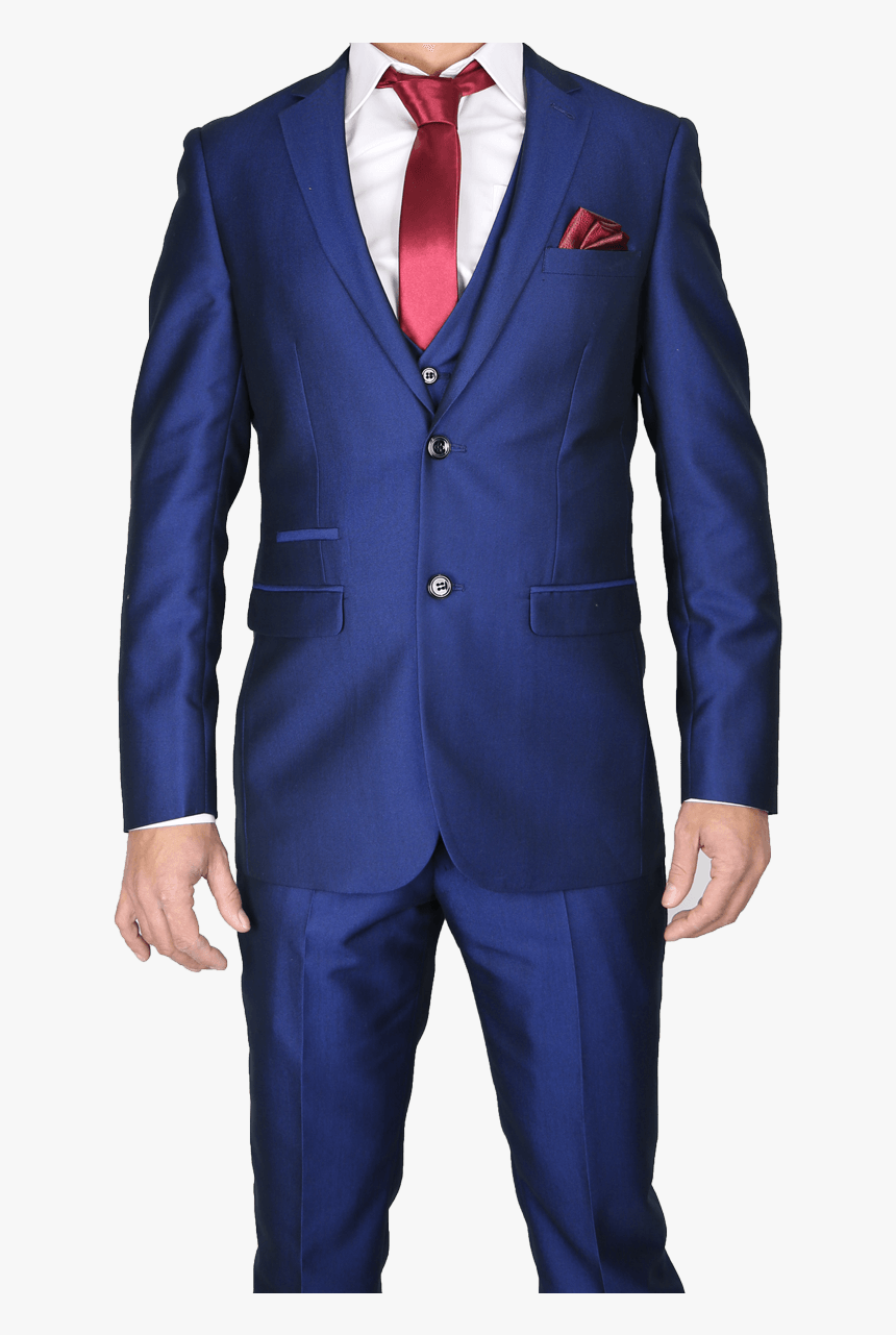 Transparent Suit And Tie Png - Royal Blue Suit With Burgundy Tie, Png Download, Free Download