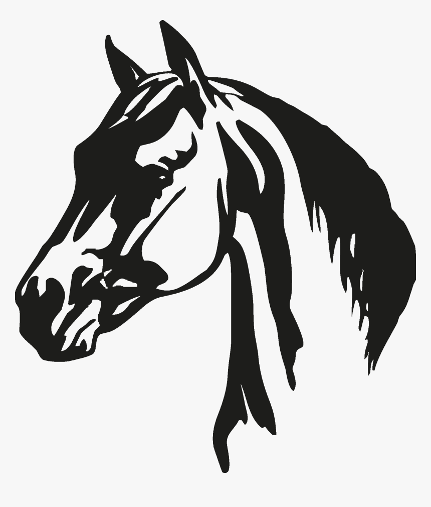 Silhouette Horse Head Black And White, HD Png Download, Free Download