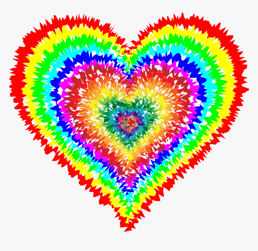 Tie Dye Heart Clip Arts - Rainbow Tie Dye Heart, HD Png Download, Free Download