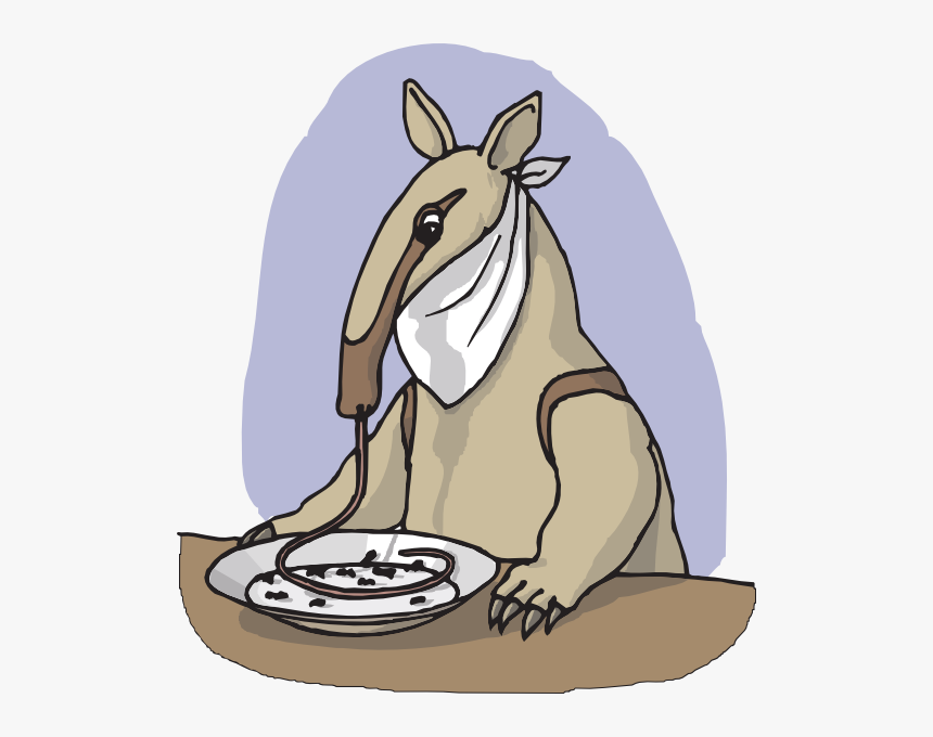 Anteater Eating From A Plate Svg Clip Arts - Ant Eater Eating Ant Clip Art, HD Png Download, Free Download