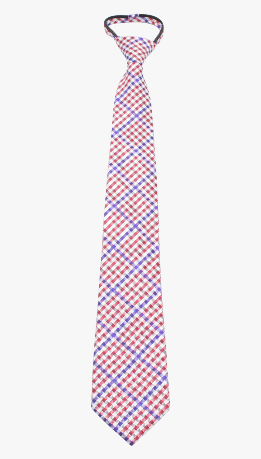 Red, White, And Blue Gingham Patterned Zipper Tie - Plaid, HD Png Download, Free Download