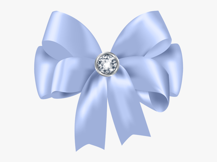 Beautiful Blue Bow With Diamond Png Clip Art - Transparent Background Pink Bow, Png Download, Free Download